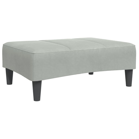 Fotskammel lysegrå 77x55x31 cm fløyel