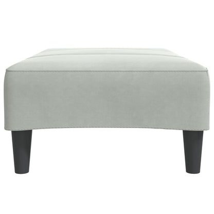 Fotskammel lysegrå 77x55x31 cm fløyel