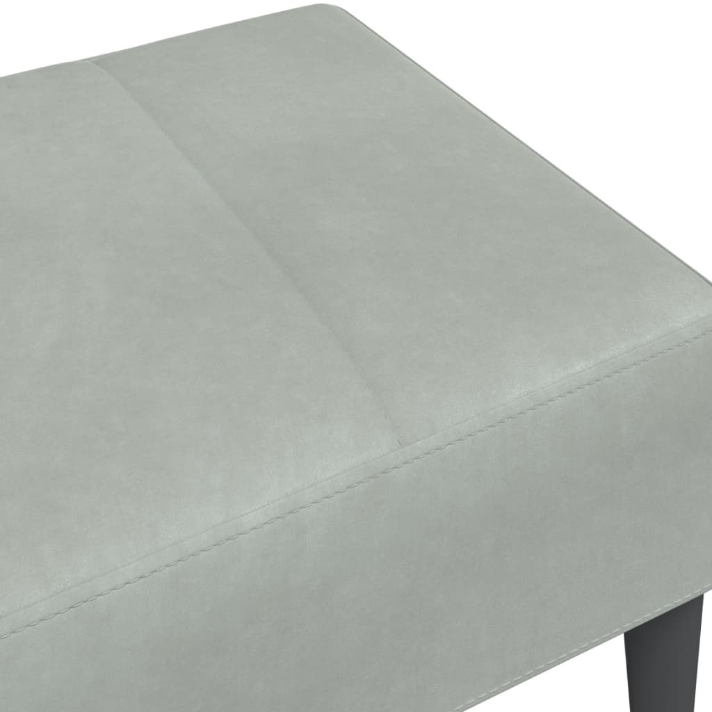 Fotskammel lysegrå 77x55x31 cm fløyel