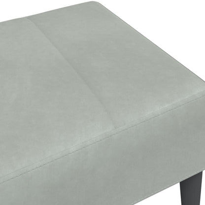 Fotskammel lysegrå 77x55x31 cm fløyel