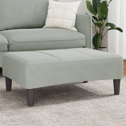 Fotskammel lysegrå 77x55x31 cm fløyel