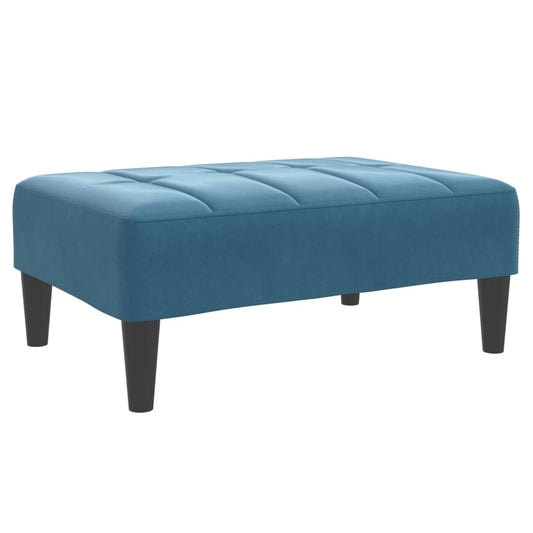 Fotskammel blå 77x55x31 cm fløyel