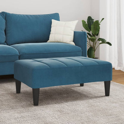 Fotskammel blå 77x55x31 cm fløyel