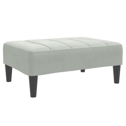 Fotskammel lysegrå 77x55x31 cm fløyel