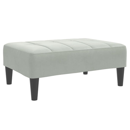 Fotskammel lysegrå 77x55x31 cm fløyel
