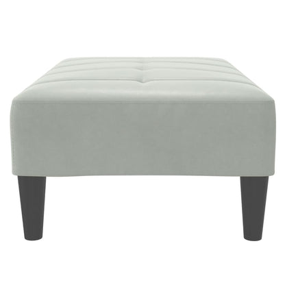 Fotskammel lysegrå 77x55x31 cm fløyel