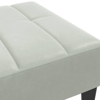 Fotskammel lysegrå 77x55x31 cm fløyel