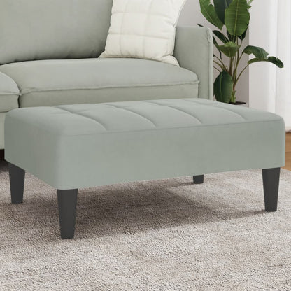 Fotskammel lysegrå 77x55x31 cm fløyel