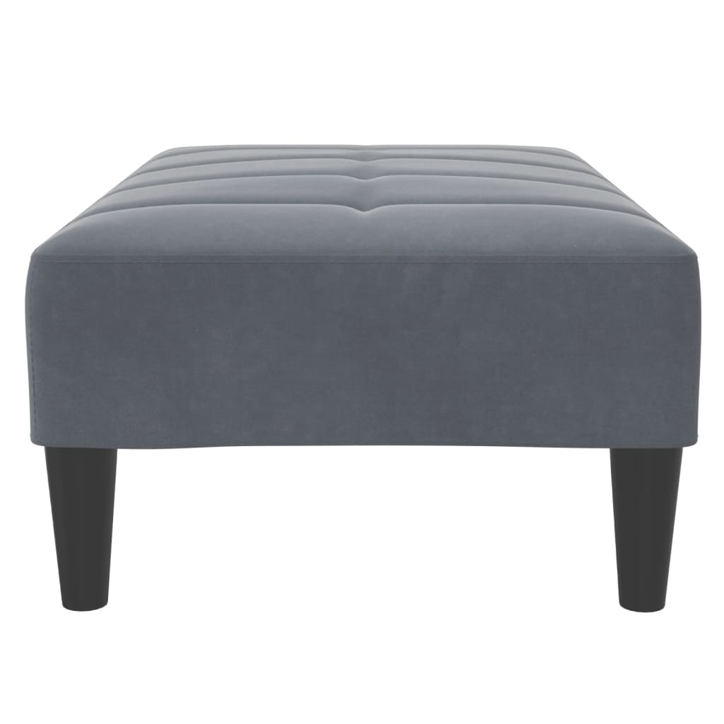Fotskammel mørkegrå 77x55x31 cm fløyel