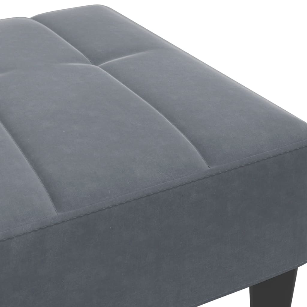 Fotskammel mørkegrå 77x55x31 cm fløyel