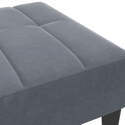 Fotskammel mørkegrå 77x55x31 cm fløyel