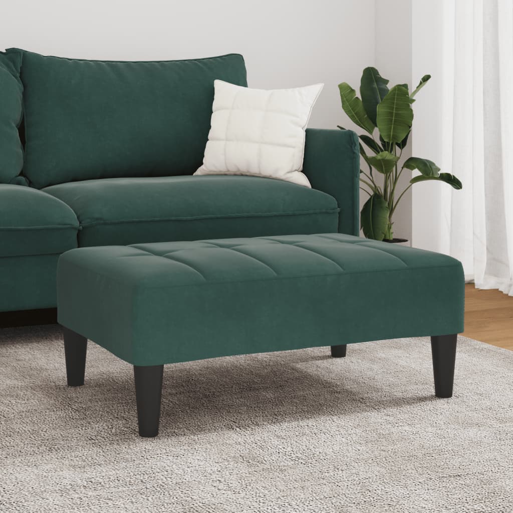 Fotskammel mørkegrønn 77x55x31 cm fløyel