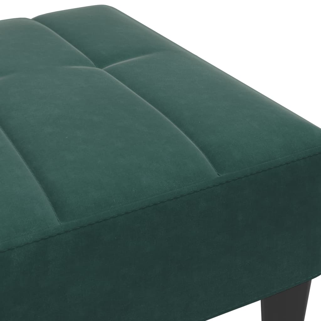 Fotskammel mørkegrønn 77x55x31 cm fløyel
