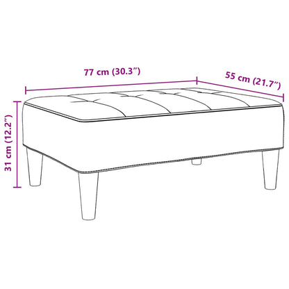 Fotskammel gul 77x55x31 cm fløyel