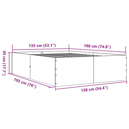Sengeramme hvit 135x190 cm konstruert tre