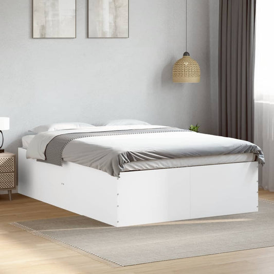 Sengeramme hvit 135x190 cm konstruert tre