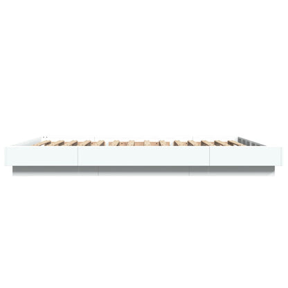 Sengeramme hvit 135x190 cm konstruert tre