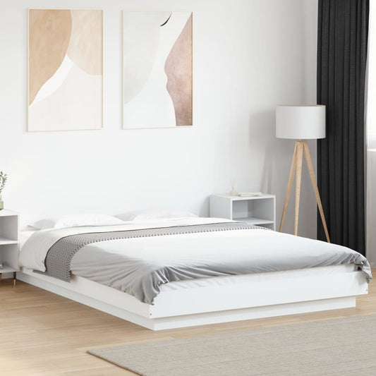 Sengeramme hvit 120x190 cm konstruert tre