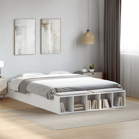 Sengeramme hvit 135x190 cm konstruert tre