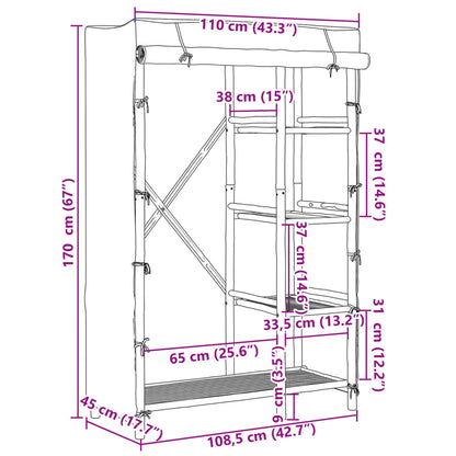 Garderobe 110x45x170 cm bambus