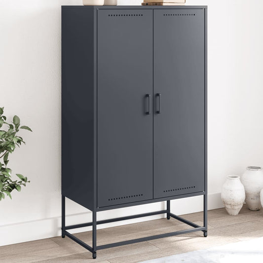 Highboard antrasitt 68,5x38,5x123,5 cm stål