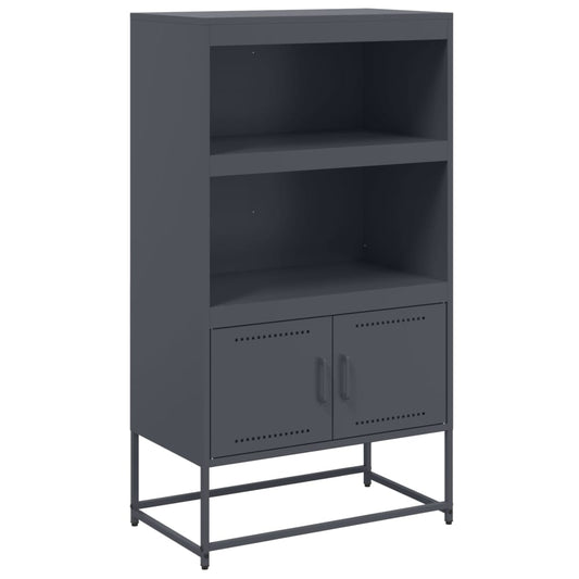 Highboard antrasitt 68,5x38,5x123,5 cm stål