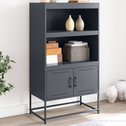 Highboard antrasitt 68,5x38,5x123,5 cm stål