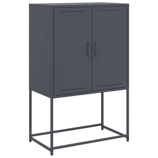 Highboard antrasitt 68,5x38,5x107 cm stål