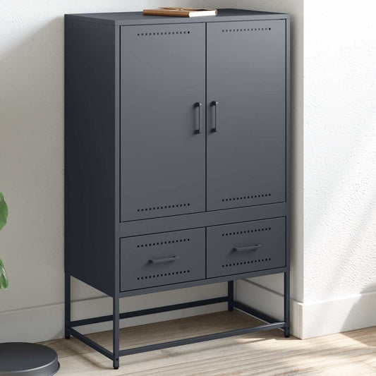 Highboard antrasitt 68x39x111,5 cm stål