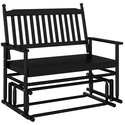 Gyngebenk svart 118x70x104,5 cm heltre poppel