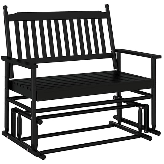 Gyngebenk svart 118x70x104,5 cm heltre poppel