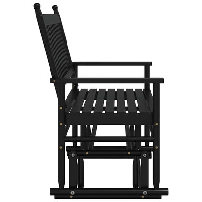 Gyngebenk svart 118x70x104,5 cm heltre poppel