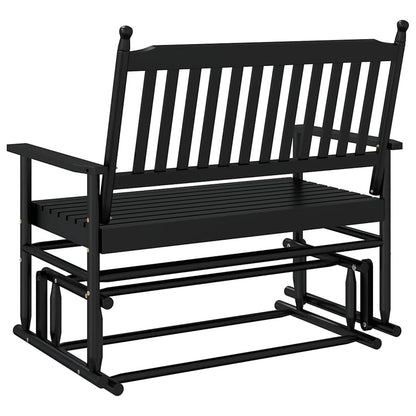 Gyngebenk svart 118x70x104,5 cm heltre poppel