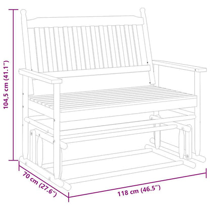 Gyngebenk hvit 118x70x104,5 cm heltre poppel