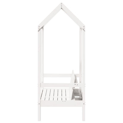 Benk med tak hvit 117,5x70x176,5 cm heltre furu