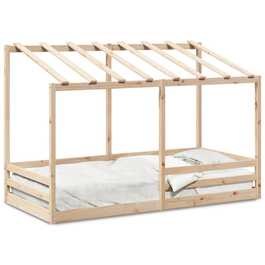 Barneseng med tak 80x200 cm heltre furu