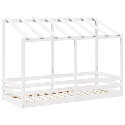 Barneseng med tak hvit 90x190 cm heltre furu
