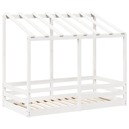 Barneseng med tak hvit 80x160 cm heltre furu