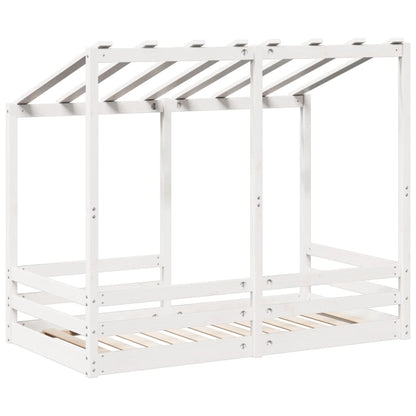 Barneseng med tak hvit 80x160 cm heltre furu