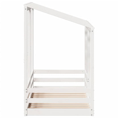 Barneseng med tak hvit 70x140 cm heltre furu