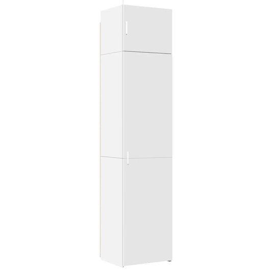 Smalt oppbevaringsskap hvit 50x42,5x225 cm konstruert tre