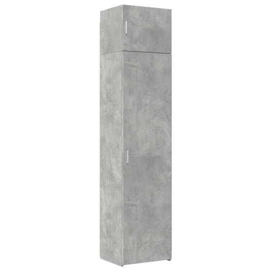 Smalt oppbevaringsskap betonggrå 50x42,5x225 cm konstruert tre