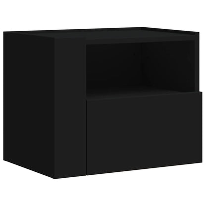 Veggmonterte nattbord 2 stk svart 45x30x35 cm
