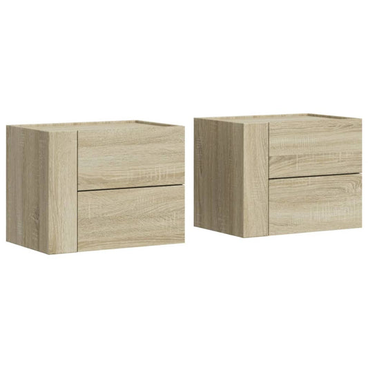 Veggmonterte nattbord 2 stk sonoma eik 45x30x35 cm
