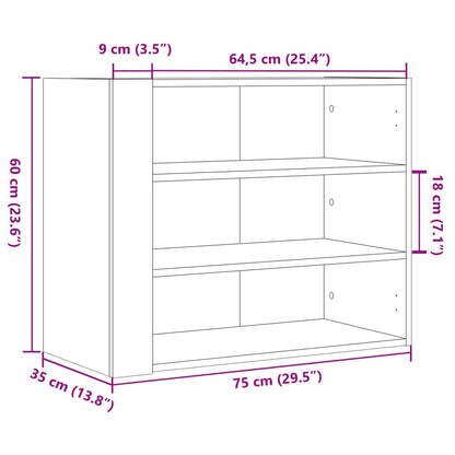Veggskap svart 75x35x60 cm konstruert tre
