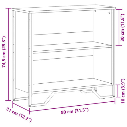 Bokhylle sonoma eik 80x31x74,5 cm konstruert tre