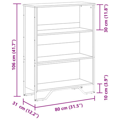 Bokhylle sonoma eik 80x31x106 cm konstruert tre