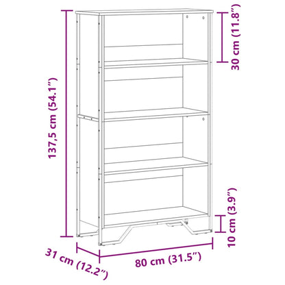 Bokhylle sonoma eik 80x31x137,5 cm konstruert tre