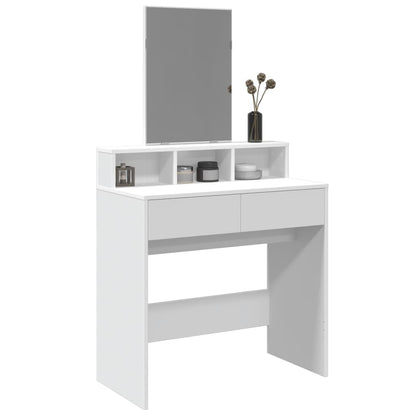 Sminkebord med speil hvit 80x41x144,5 cm