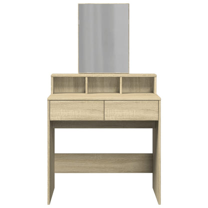 Sminkebord med speil sonoma eik 80x41x144,5 cm